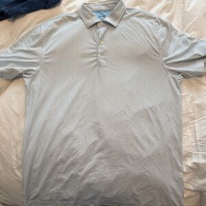 johnnie-O Light Blue Patterned Polo Shirt